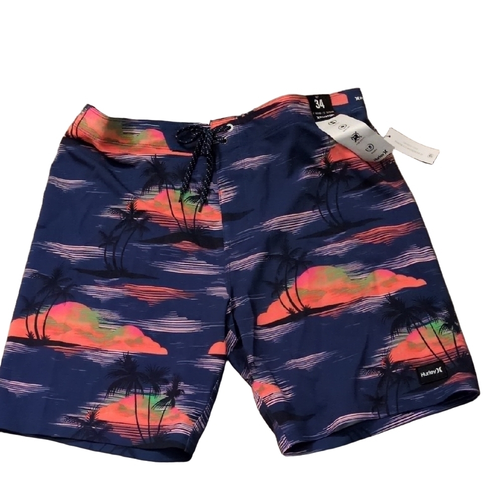 Hurley Phantom Eco Weekender Palm Trees Board Shorts Size 34